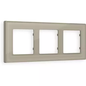 Рамка Ambrella Volt ALFA Arctic (Серо-бежевый Стекло органическое) 3-ая AF580363