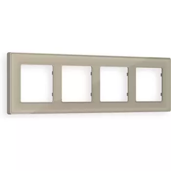 Рамка Ambrella Volt ALFA Arctic (Серо-бежевый Стекло органическое) 4-ая AF580364