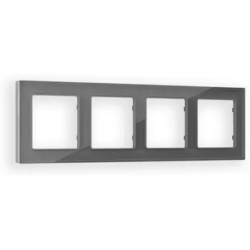 Рамка Ambrella Volt ALFA Platos (Антрацит серый Стекло органическое) 4-ая AF330654