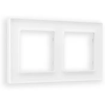 Рамка Ambrella Volt ALFA Platos (Белый Стекло закаленное натуральное) 2-ая AF380102