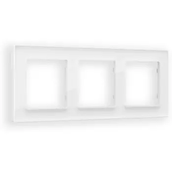 Рамка Ambrella Volt ALFA Platos (Белый Стекло закаленное натуральное) 3-ая AF380103