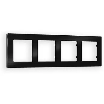 Рамка Ambrella Volt ALFA Platos (Черный Металл шлифованный) 4-ая AF550504