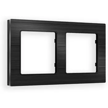 Рамка Ambrella Volt ALFA Platos (Черный Металл шлифованный) 2-ая AF550502