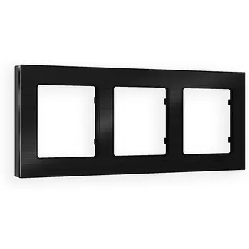 Рамка Ambrella Volt ALFA Platos (Черный Металл шлифованный) 3-ая AF550503