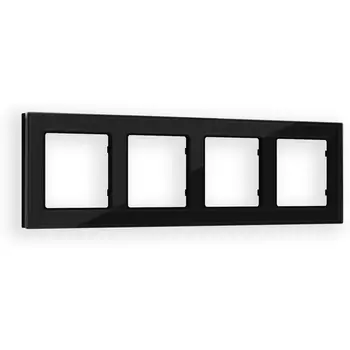 Рамка Ambrella Volt ALFA Platos (Черный Стекло закаленное натуральное) 4-ая AF380804