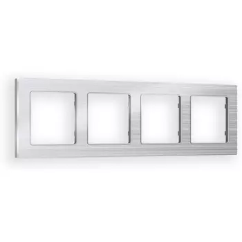 Рамка Ambrella Volt ALFA Platos (Серебро Металл шлифованный) 4-ая AF550104