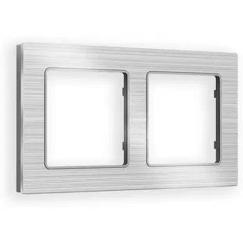 Рамка Ambrella Volt ALFA Platos (Серебро Металл шлифованный) 2-ая AF550102