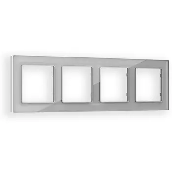 Рамка Ambrella Volt ALFA Platos (Серебро Стекло органическое) 4-ая AF330404