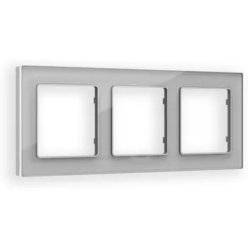 Рамка Ambrella Volt ALFA Platos (Серебро Стекло органическое) 3-ая AF330403