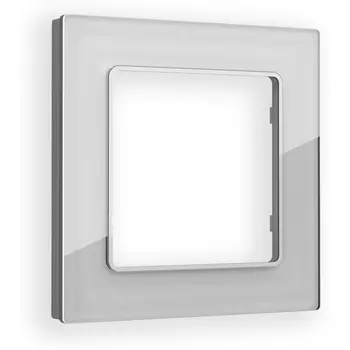 Рамка Ambrella Volt ALFA Platos (Серебро Стекло органическое) 1-ая AF330401