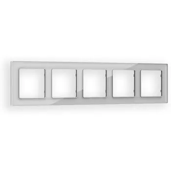 Рамка Ambrella Volt ALFA Platos (Серебро Стекло органическое) 5-ая AF330405