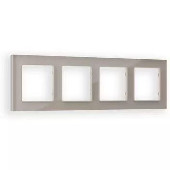 Рамка Ambrella Volt ALFA Platos (Серо-бежевый Стекло закаленное натуральное) 4-ая AF380604
