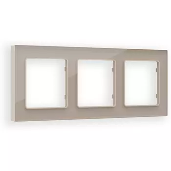 Рамка Ambrella Volt ALFA Platos (Серо-бежевый Стекло закаленное натуральное) 3-ая AF380603