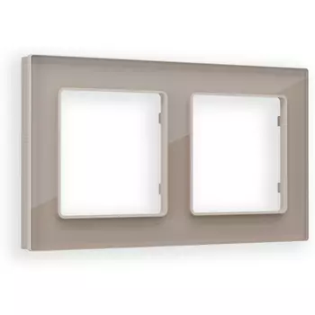 Рамка Ambrella Volt ALFA Platos (Серо-бежевый Стекло закаленное натуральное) 2-ая AF380602