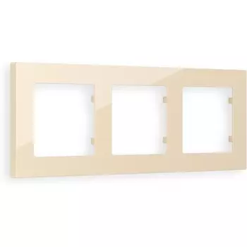 Рамка Ambrella Volt ALFA Techno (Бежевый глянец) 3-ая AF220303