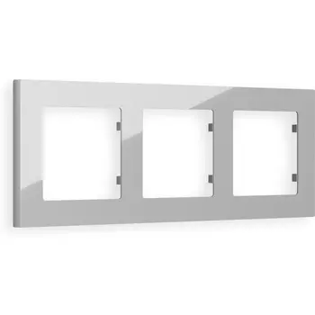 Рамка Ambrella Volt ALFA Techno (Серебро глянец) 3-ая AF220403