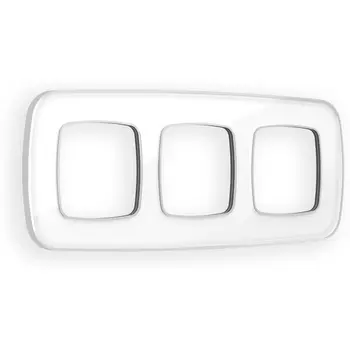 Рамка Ambrella Volt OMEGA Coint (Белый Стекло органическое/Серебро) 3-ая OF640133