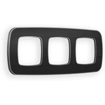 Рамка Ambrella Volt OMEGA Coint (Черный Стекло органическое/Сталь) 3-ая OF640533