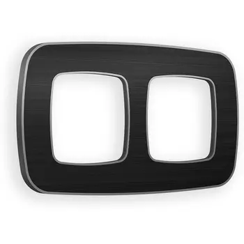 Рамка Ambrella Volt OMEGA Coint (Черный Стекло органическое/Сталь) 2-ая OF640532