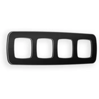 Рамка Ambrella Volt OMEGA Coint (Черный Стекло органическое/Сталь) 4-ая OF640534