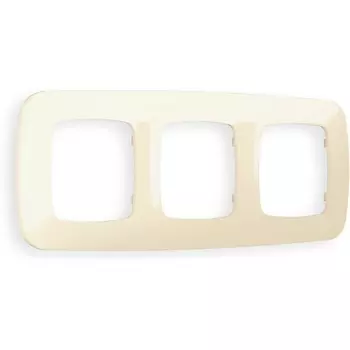 Рамка Ambrella Volt OMEGA Ecta (Бежевый глянец) 3-ая OF140303