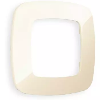 Рамка Ambrella Volt OMEGA Ecta (Бежевый глянец) 1-ая OF140301