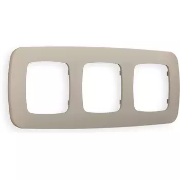 Рамка Ambrella Volt OMEGA Ecta (Серо-бежевый матовый) 3-ая OF140363