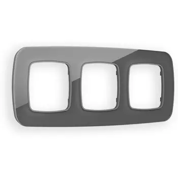 Рамка Ambrella Volt OMEGA Radian (Антрацит серый Стекло органическое) 3-ая OF320653