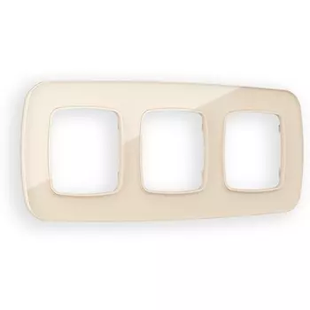 Рамка Ambrella Volt OMEGA Radian (Бежевый Стекло закаленное натуральное) 3-ая OF350303