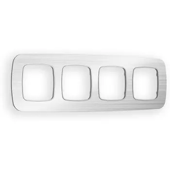 Рамка Ambrella Volt OMEGA Radian (Серебро Металл шлифованный) 4-ая OF580104