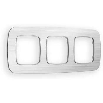 Рамка Ambrella Volt OMEGA Radian (Серебро Металл шлифованный) 3-ая OF580103