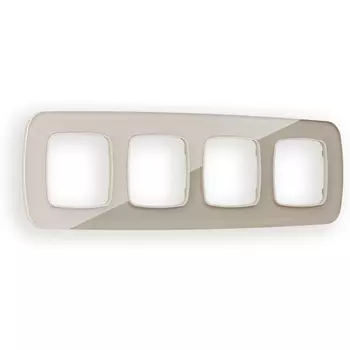 Рамка Ambrella Volt OMEGA Radian (Серо-бежевый Стекло закаленное натуральное) 4-ая OF350604