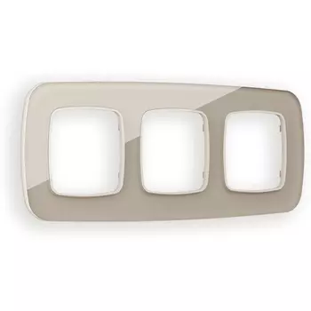 Рамка Ambrella Volt OMEGA Radian (Серо-бежевый Стекло закаленное натуральное) 3-ая OF350603