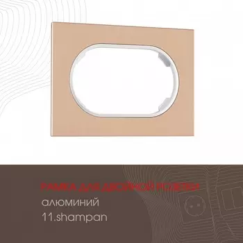 Рамка для двойной розетки на (шампань) Arte Milano am-502.11 502.11-double.shampan