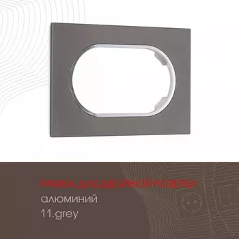Рамка для двойной розетки (серый) Arte Milano am-502.11 502.11-double.grey