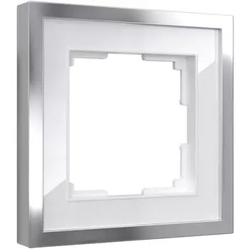 Рамка на 1 пост Baguette (белый/серебро) Werkel W0012850 (a060227)