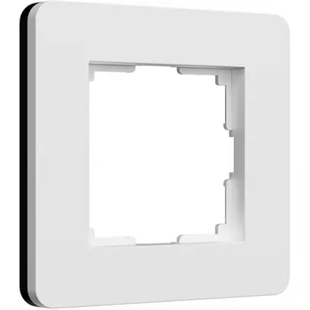 Рамка на 1 пост (белый/черный, soft-touch) Werkel W0013068 (a067988)