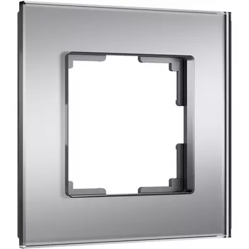 Рамка на 1 пост (серебряный, стекло soft-touch) Werkel W0013106 (a064568)
