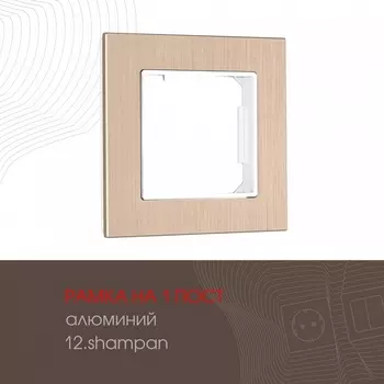 Рамка на 1 пост (шампань) Arte Milano am-503.12 503.12-1.shampan
