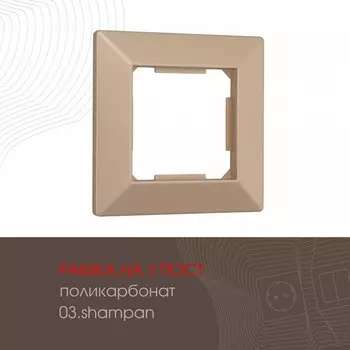 Рамка на 1 пост (шампань) Arte Milano am-503.03 503.03-1.shampan