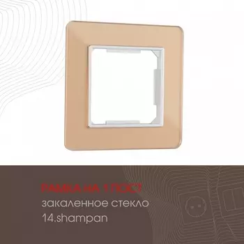 Рамка на 1 пост (шампань) Arte Milano am-503.14 503.14-1.shampan