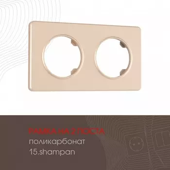 Рамка на 2 поста Arte Milano am-502.15 502.15-2.shampan