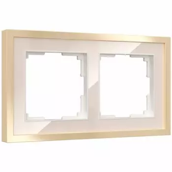 Рамка на 2 поста Baguette (айвори/латунь) Werkel W0022851 (a060235)