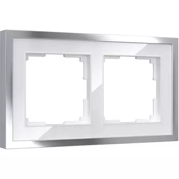 Рамка на 2 поста Baguette (белый/серебро) Werkel W0022850 (a060231)