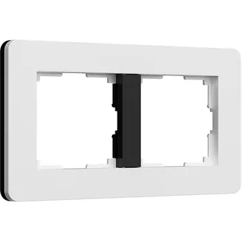 Рамка на 2 поста (белый/черный, soft-touch) Werkel W0023068 (a067989)