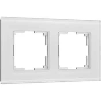 Рамка на 2 поста (белый, стекло soft-touch) Werkel W0023101 (a064565)