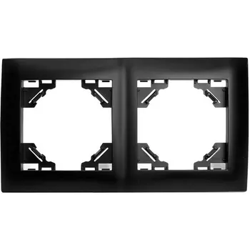 Рамка на 2 поста (черный) Stekker Эрна Элегант 49662