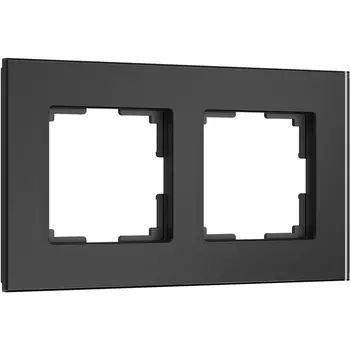 Рамка на 2 поста (черный, стекло soft-touch) Werkel W0023108 (a064573)