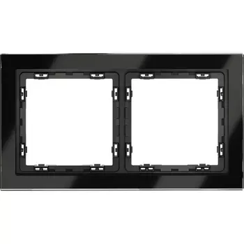 Рамка на 2 поста (черный, стекло) Voltum S70 VLS110208