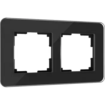 Рамка на 2 поста (черный, стекло) Werkel W0022448 (a063820)